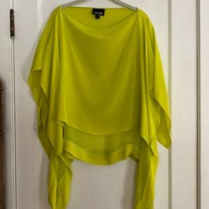 Analili Lime Colored Silk Poncho
